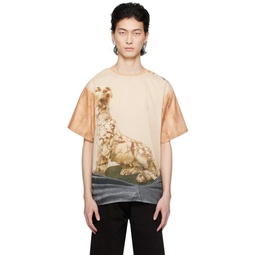 Beige Dog Wood T Shirt 241852M213006