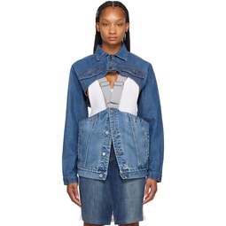 SSENSE Exclusive Blue Demimoorebag Convertible Denim Jacket 241852F057001