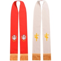 BLESSUME Clergy Church Stole Mass Reversible Stole with Gold Tassels