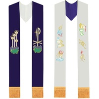 BLESSUME Purple & White Reversible Stole