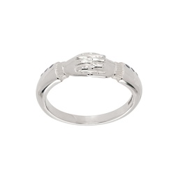SSENSE Exclusive Silver Hands Of Thought Ring 241379M147015