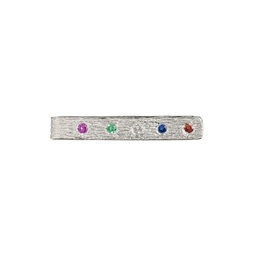 SSENSE Exclusive Silver   Multicolor Gemstone Money Clip Tie Bar 221379M149000