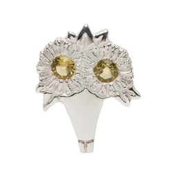 SSENSE Exclusive Silver   Yellow Bouquet Single Earring 221379M144032
