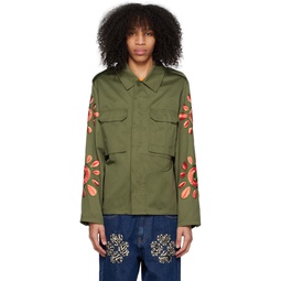 Khaki Embroidered Jacket 231950M180002