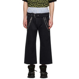 Black Double Layered Trousers 241950M191000