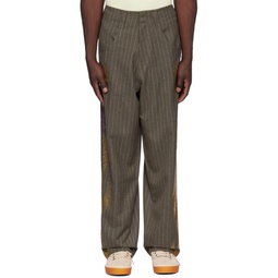 Brown Rhinestoned Trousers 232950M191002