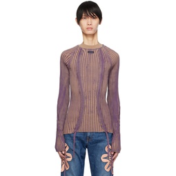 Purple Drawstring Sweater 232950M201001