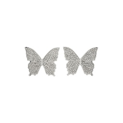 Silver Rhinestone Butterfly Earrings 241901F022004