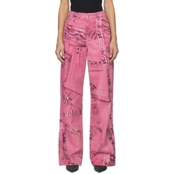Pink Trompe Lœil Jeans 241901F069001