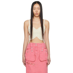 Off White Butterfly Tank Top 241901F111008