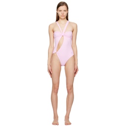 Pink Cutout One Piece Swimsuit 231901F103000
