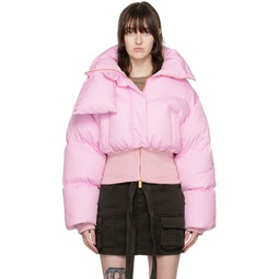 Pink Down Padded Jacket 222901F061000