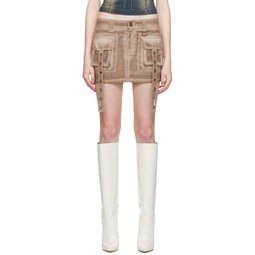 Brown Strap Miniskirt 231901F090019