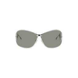 Silver Wraparound Sunglasses 241901F005006