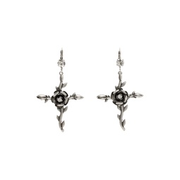 Silver Rose Cross Earrings 232901F022002