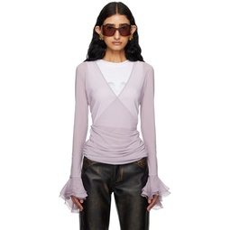 Purple Ruffle Top 241901F107032