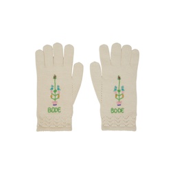 Off White Beaded Gloves 232169F012000