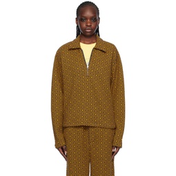 Yellow   Navy Crescent Sweater 241169F097001