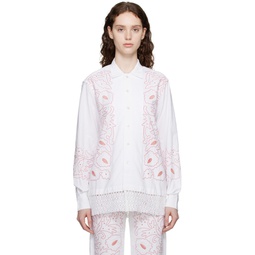 White Embroidered Shirt 232169F109033
