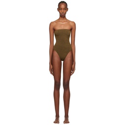 Brown Fane Swimsuit 241559F103005