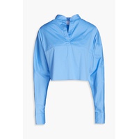 Ios cropped cotton-blend poplin blouse