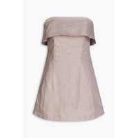 Elba strapless linen-twill mini dress