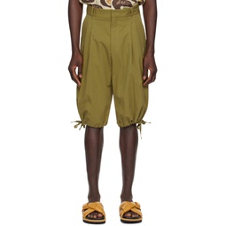 Khaki Drawstring Shorts 241945M193000