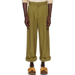 Khaki Loose Fit Trousers 241945M191001