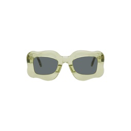 Green Happy Sunglasses 231945M134000