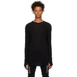 Black Object Dyed Long Sleeve T Shirt 222616M213007