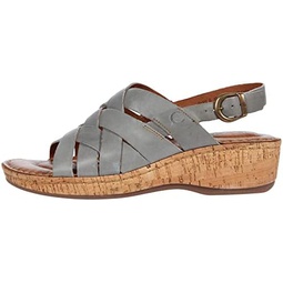 BORN Womens Laila Woven Leather Wedge Sandals