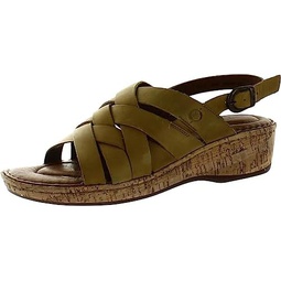 BORN Womens Laila Woven Leather Wedge Sandals