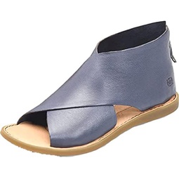 BORN Womens Iwa Leather Peep Toe Flatform Sandals