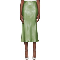 Green Metallic Midi Skirt 241085F092001