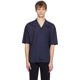 Navy Relaxed Fit Shirt 241085M192066