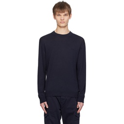 Navy Relaxed Fit Sweater 241085M201007
