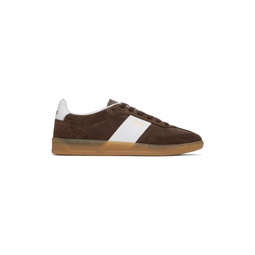 Brown   White Suede Sneakers 241085M237038