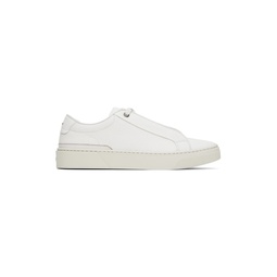 White Grained Leather Sneakers 241085M237036
