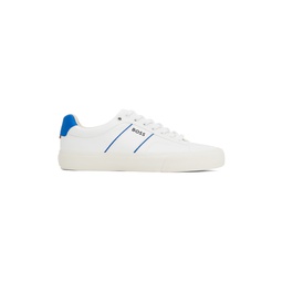 White Cupsole Lace Up Sneakers 241085M237052