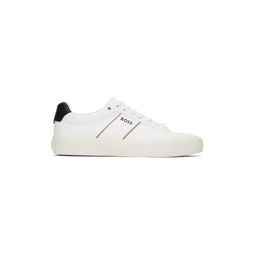 White Cupsole Lace Up Sneakers 241085M237051