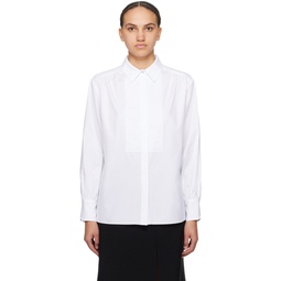 White Paneled Shirt 241085F109001