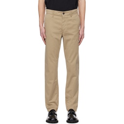 Beige Tapered Fit Trousers 241085M191009