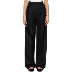 Black Pleated Trousers 241085F087000