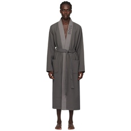 Gray Jacquard Robe 241085M219000