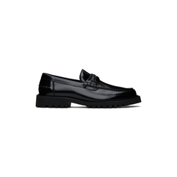 Black Leather Loafers 241085M231000