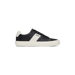 Black   Off White Cupsole Contrast Band Sneakers 241085M237014