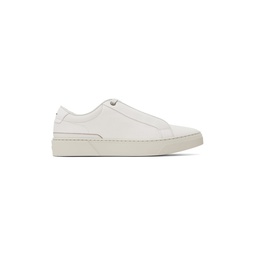 White Grained Leather Sneakers 241085M237020