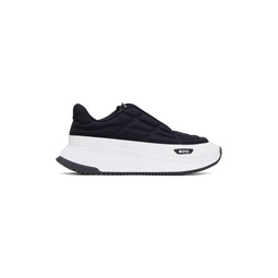 Navy   White Padded Jersey Branded Details Sneakers 241085M237004