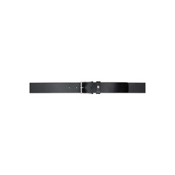 Black Italian Leather Signature Stripe Hardware Belt 241085M131012