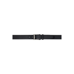 Black Leather Pin Buckle Belt 241085M131008